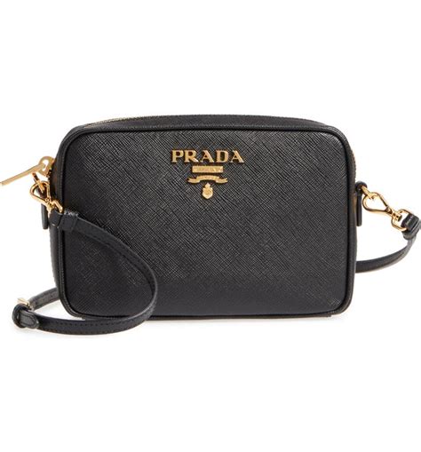 prada saffiano leather camera bag black|authentic prada saffiano bag.